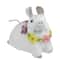 6" White Sisal Piglet with Floral Lei Easter Figure